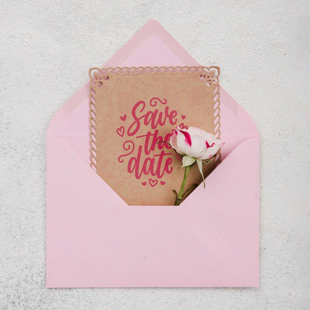 Wedding Concept Mock-Up Invitation Psd
