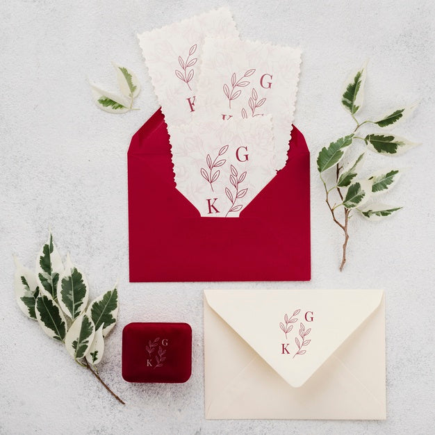 Wedding Concept Mock-Up Invitation Psd