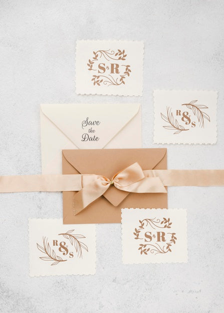 Wedding Concept Mock-Up Ribbon Psd