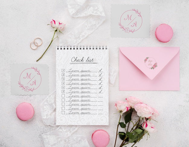 Wedding Concept Mock-Up With Macarons Psd