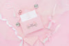 Wedding Decoration In Pink Tones With Envelope And Glasses Of Champagne Psd