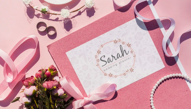 Wedding Decoration In Pink Tones With Wedding Planner Psd