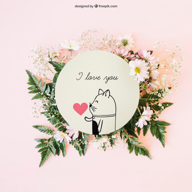 Wedding Decoration With Circular Card Psd