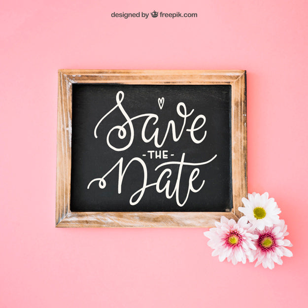 Wedding Decoration With Slate Psd