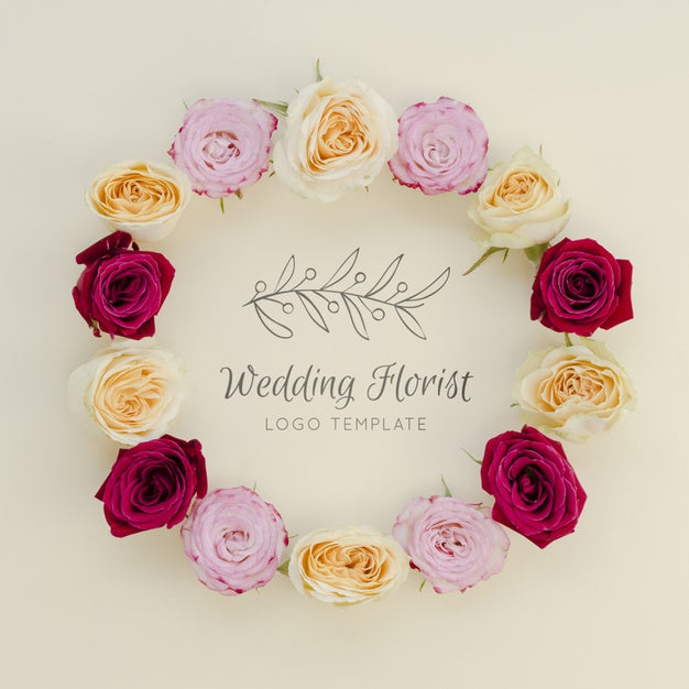 Wedding Florist With Flower Wreath Psd