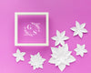 Wedding Frame With Paper Flowers On Purple Background Psd