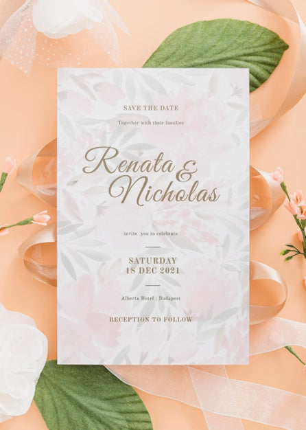 Wedding Invitation Above View Psd