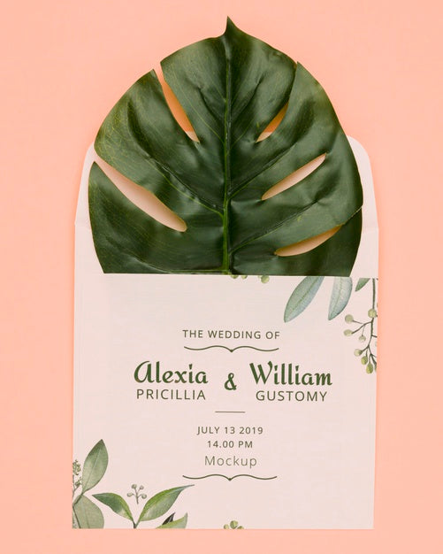 Wedding Invitation Concept Mock-Up Psd