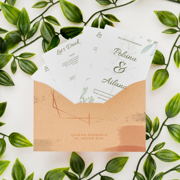 Wedding Invitation Concept Mock-Up Psd