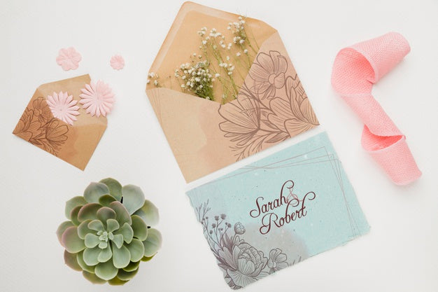 Wedding Invitation Concept Mock-Up Psd