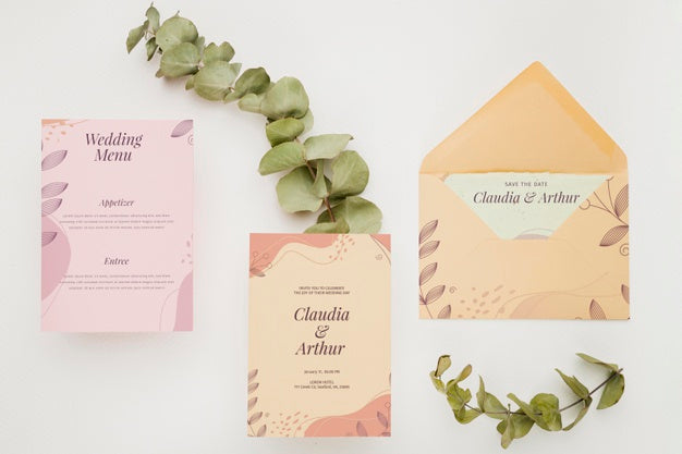 Wedding Invitation Concept Mock-Up Psd