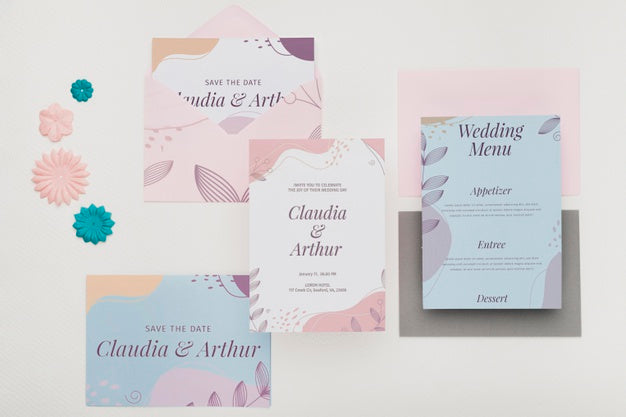 Wedding Invitation Concept Mock-Up Psd