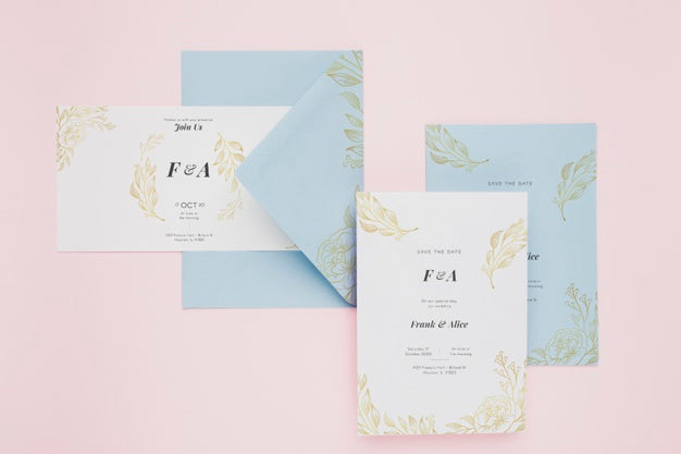 Wedding Invitation Concept Mock-Up Psd
