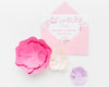 Wedding Invitation Mock-Up With Paper Flowers On White Background Psd
