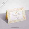 Wedding Invitation Mockup With Golden Hand Drawn Leaves Psd
