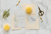 Wedding Invitation With Flowers And Scissors Psd