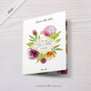 Wedding Invitation With Watercolor Floral Decoration Psd