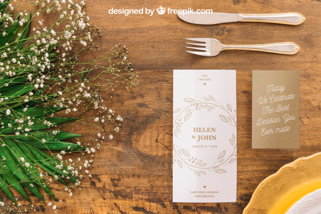 Wedding Menu Mockup Psd