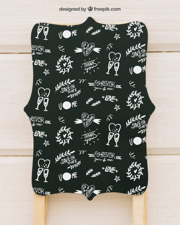 Wedding Mock Up With Badge Psd