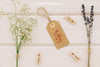 Wedding Mock Up With Label, Flowers And Clothespins Psd