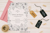 Wedding Mock Up With Labels And Accesories Psd