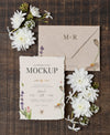 Wedding Still Life Mockup With Invitation Design Psd