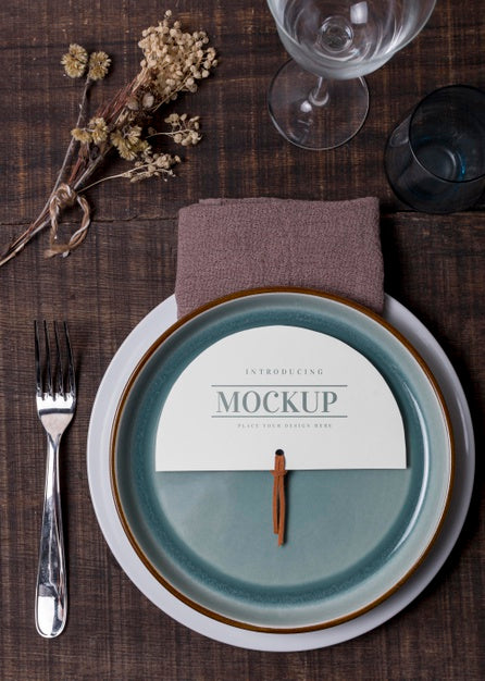 Wedding Still Life Mockup With Table Number Design Psd