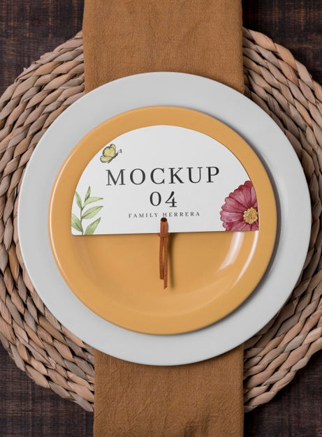 Wedding Still Life Mockup With Table Number Design Psd