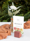 Wedding Still Life Mockup With Table Number Design Psd