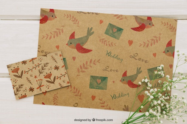 Wedding Templates And Bouquet Of Flowers Psd