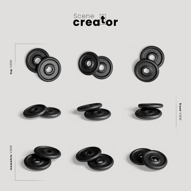 Weight Plates Without Bar Mock-Up Psd