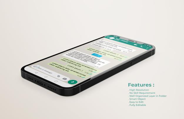 Whatsapp Interface Template On Mobile Phone Mockup Psd