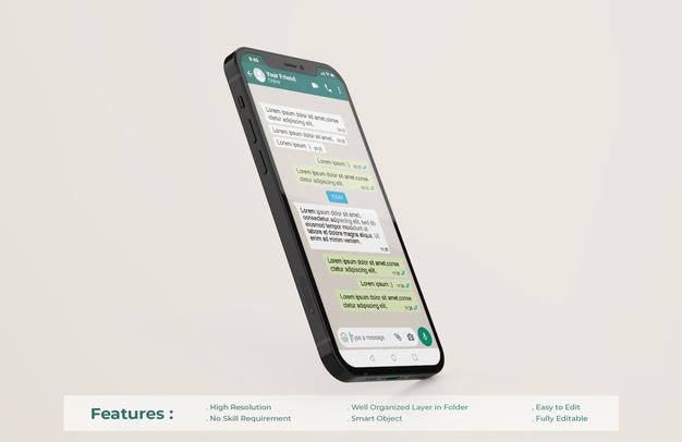 Whatsapp Interface Template On Mobile Phone Mockup Psd