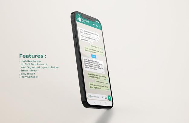 Whatsapp Interface Template On Mobile Phone Mockup Psd