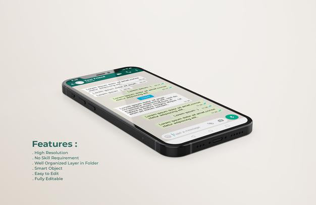 Whatsapp Interface Template On Mobile Phone Mockup Psd