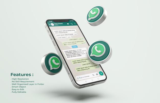 Whatsapp On Silver Mobile Phone Mockup Psd
