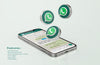 Whatsapp On Silver Mobile Phone Mockup Psd
