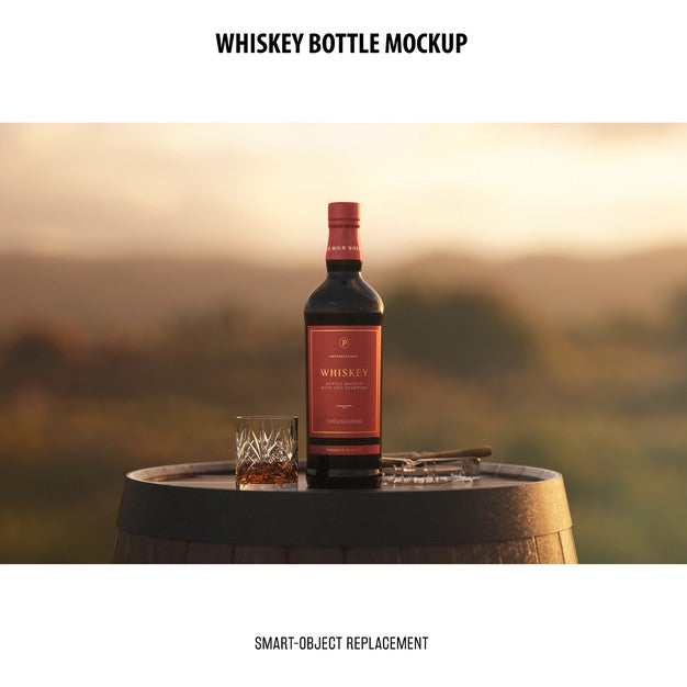 Whiskey Bottle Mockup Psd