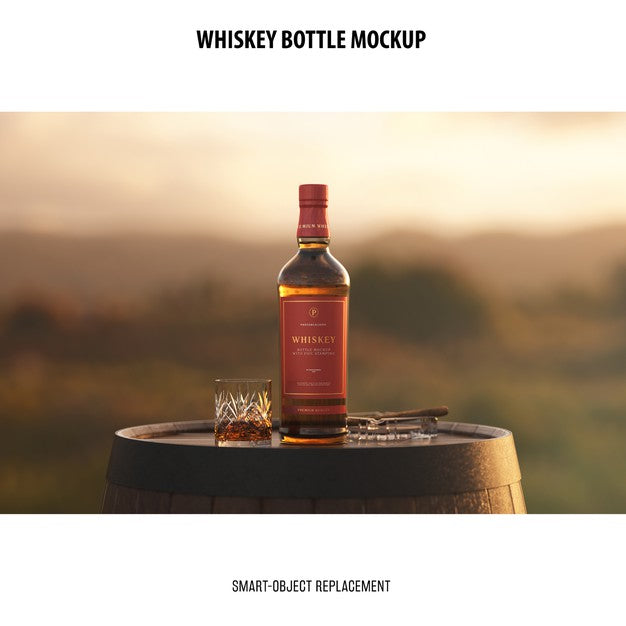 Whiskey Bottle Mockup Psd