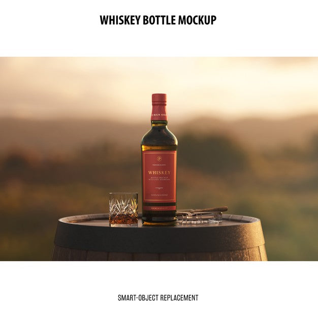 Whiskey Bottle Mockup Psd