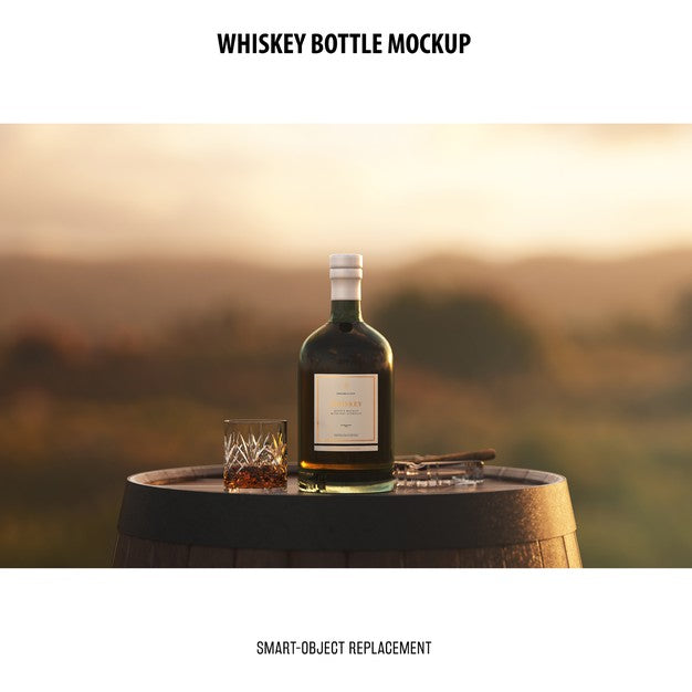 Whiskey Bottle Mockup Psd