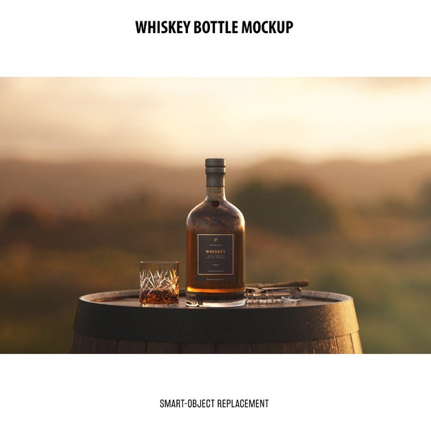 Whiskey Bottle Mockup Psd