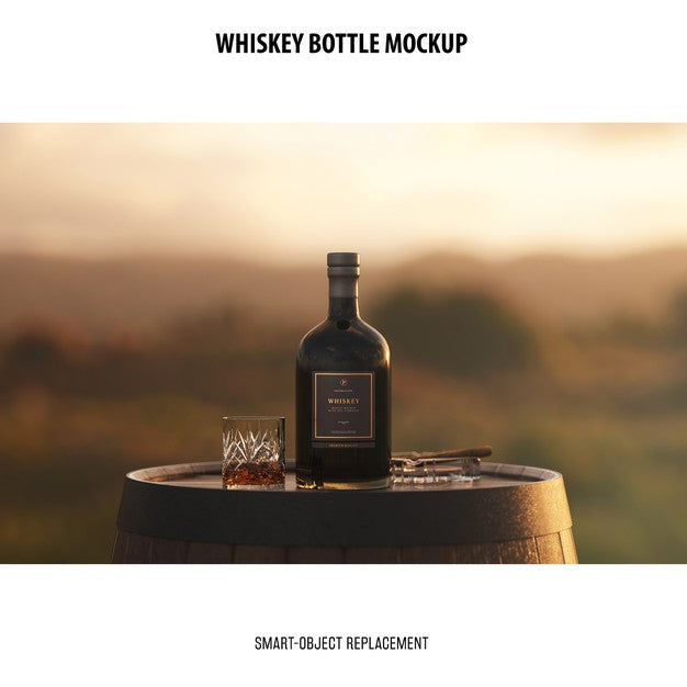 Whiskey Bottle Mockup Psd