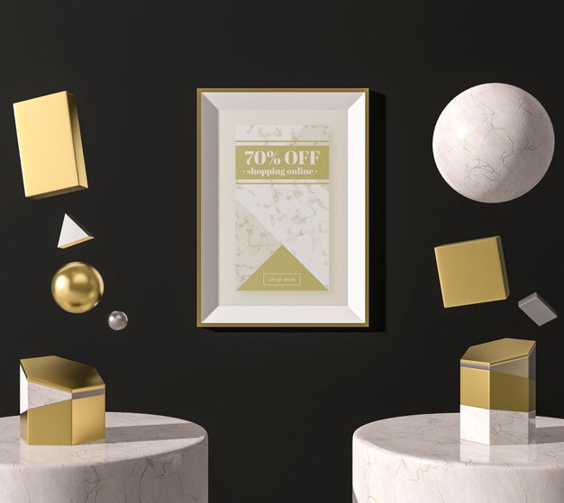 White 3D Mock-Up Frame Sale Psd