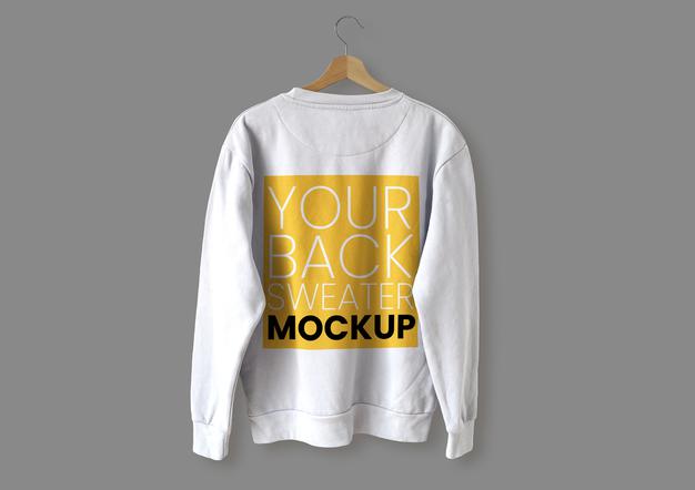White Back Sweater Mockup Psd