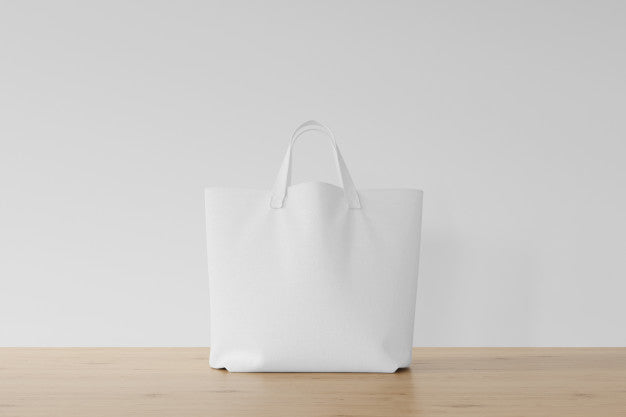 White Bag On Wooden Floor Psd