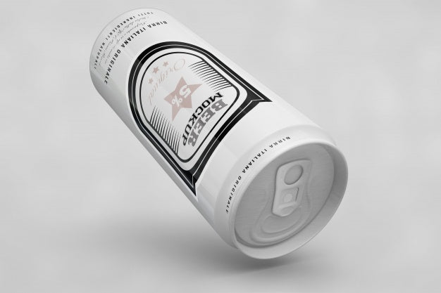 White Beer Can Mock Up Psd
