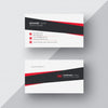 White Business Card With Black And Red Details Psd