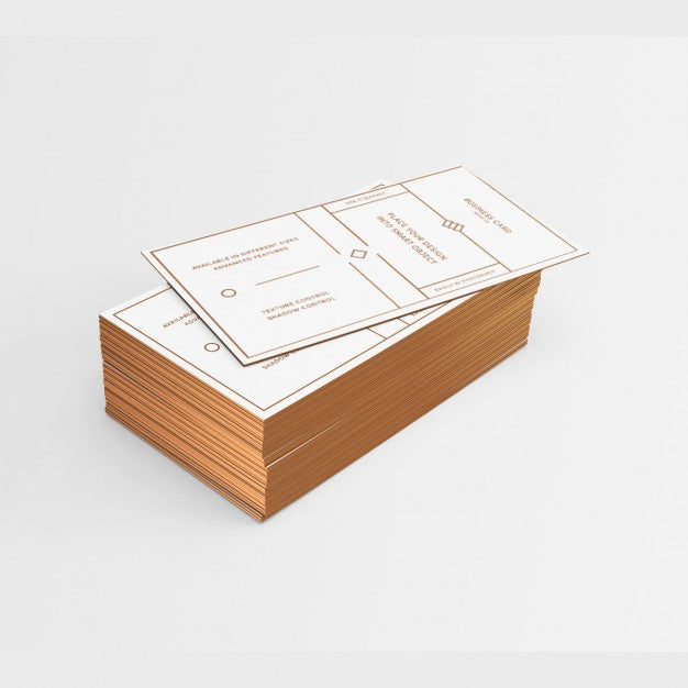 White Business Card With Golden Elements And Edges Psd