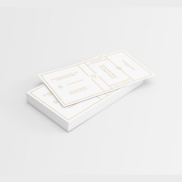 White Business Card With Golden Elements Design Psd
